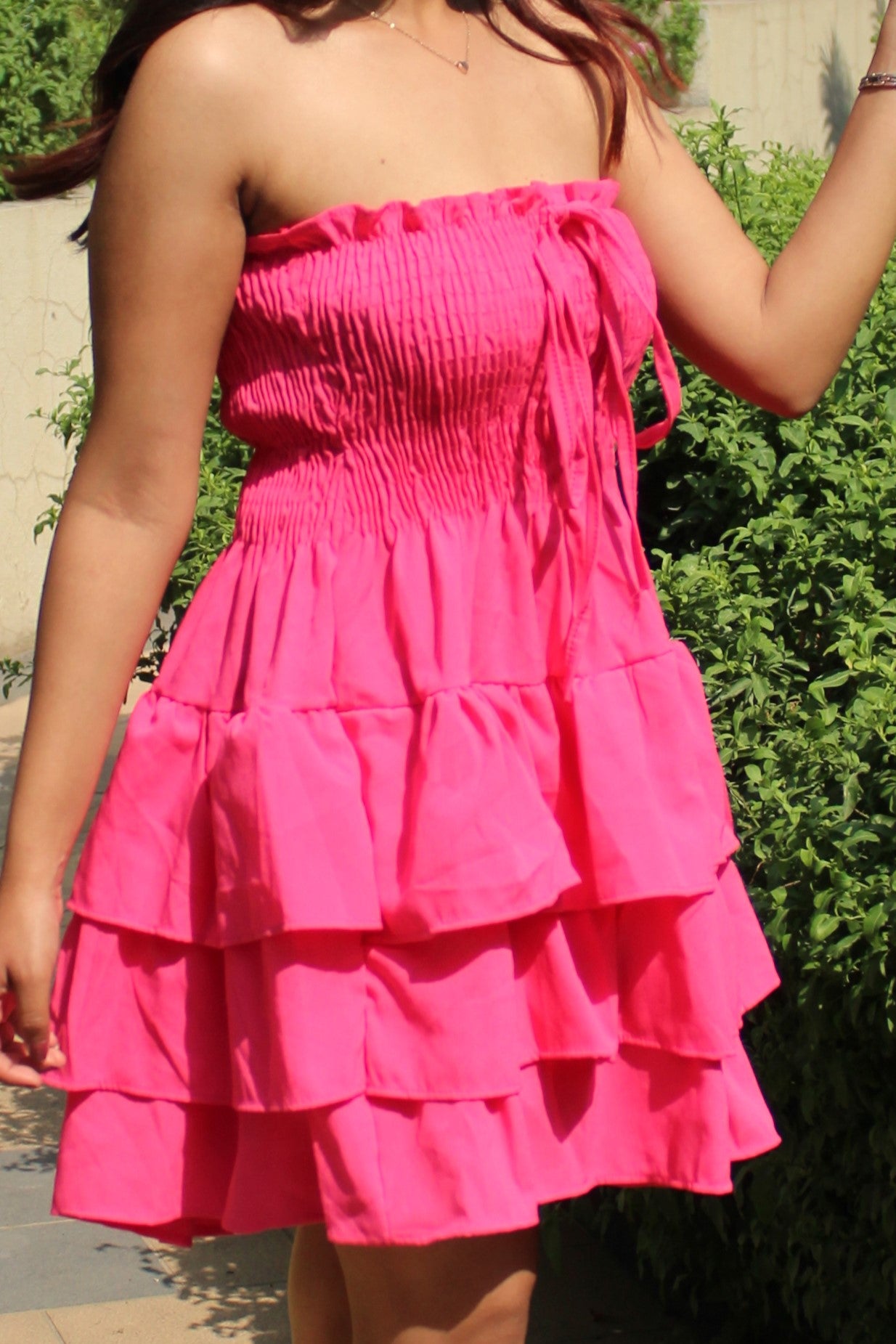 Tiered Tube Knot : Pink