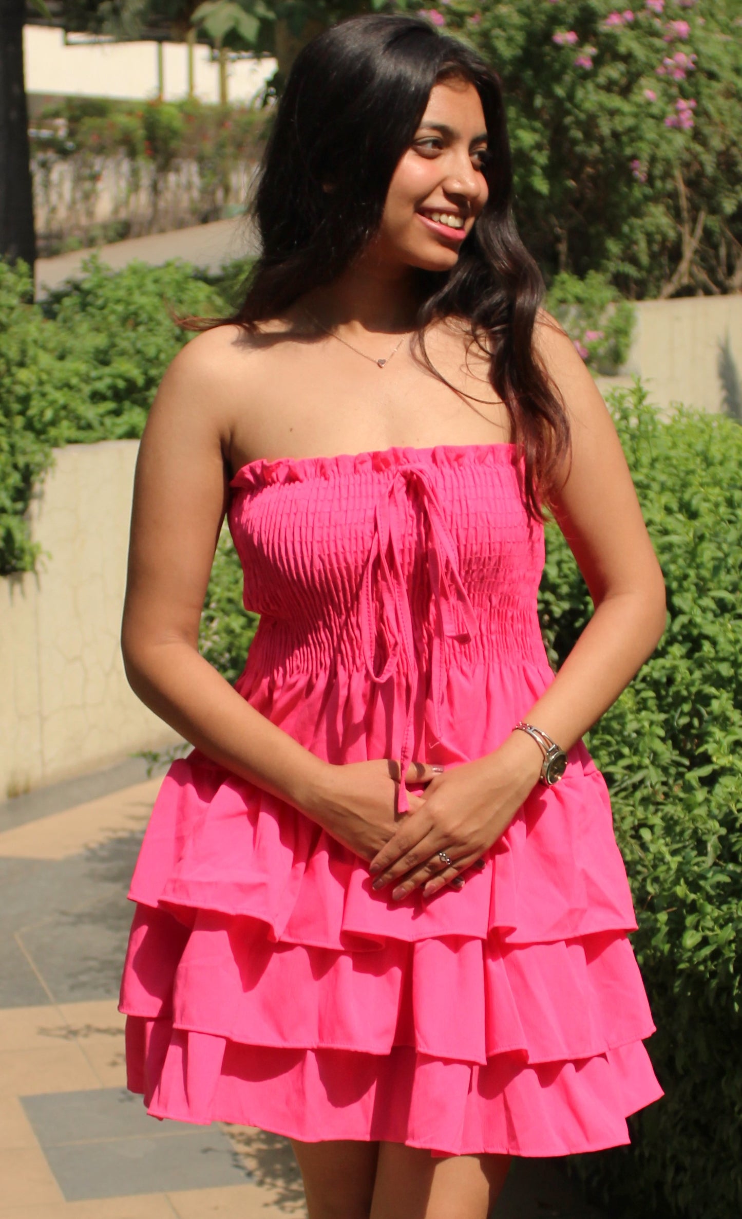 Tiered Tube Knot : Pink