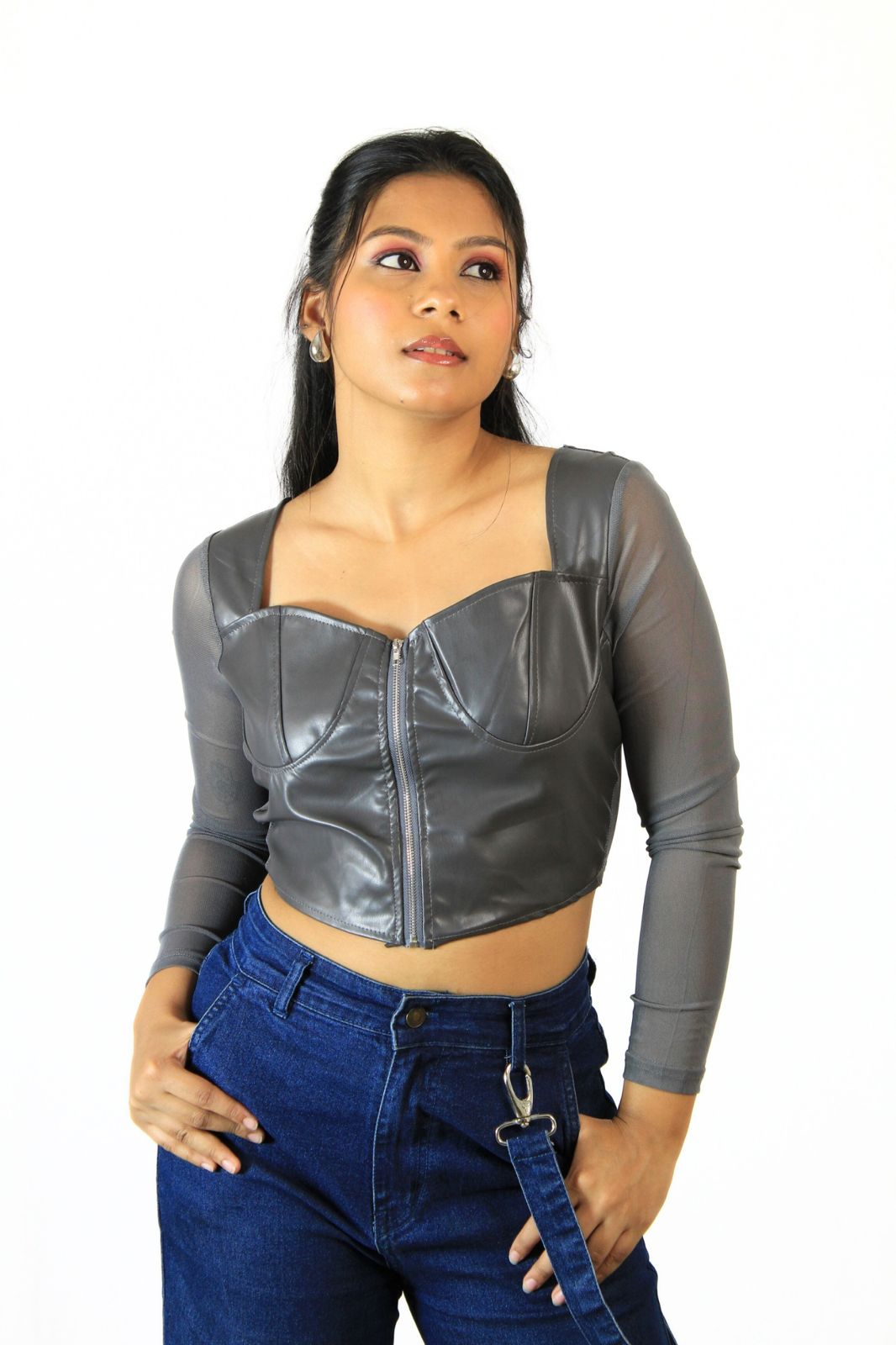 Leather Zip Top