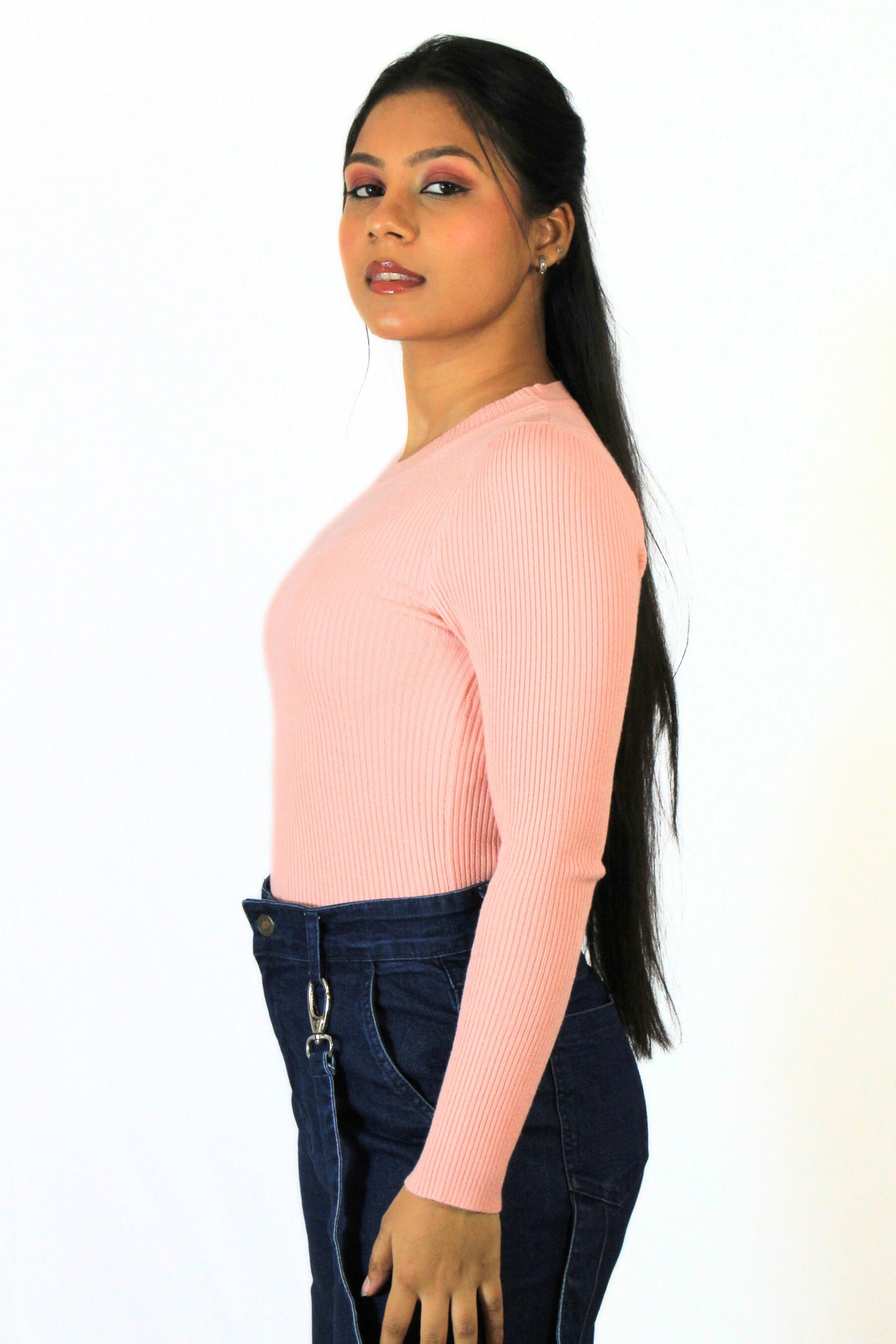 Ribbed Round Top (Baby Pink)