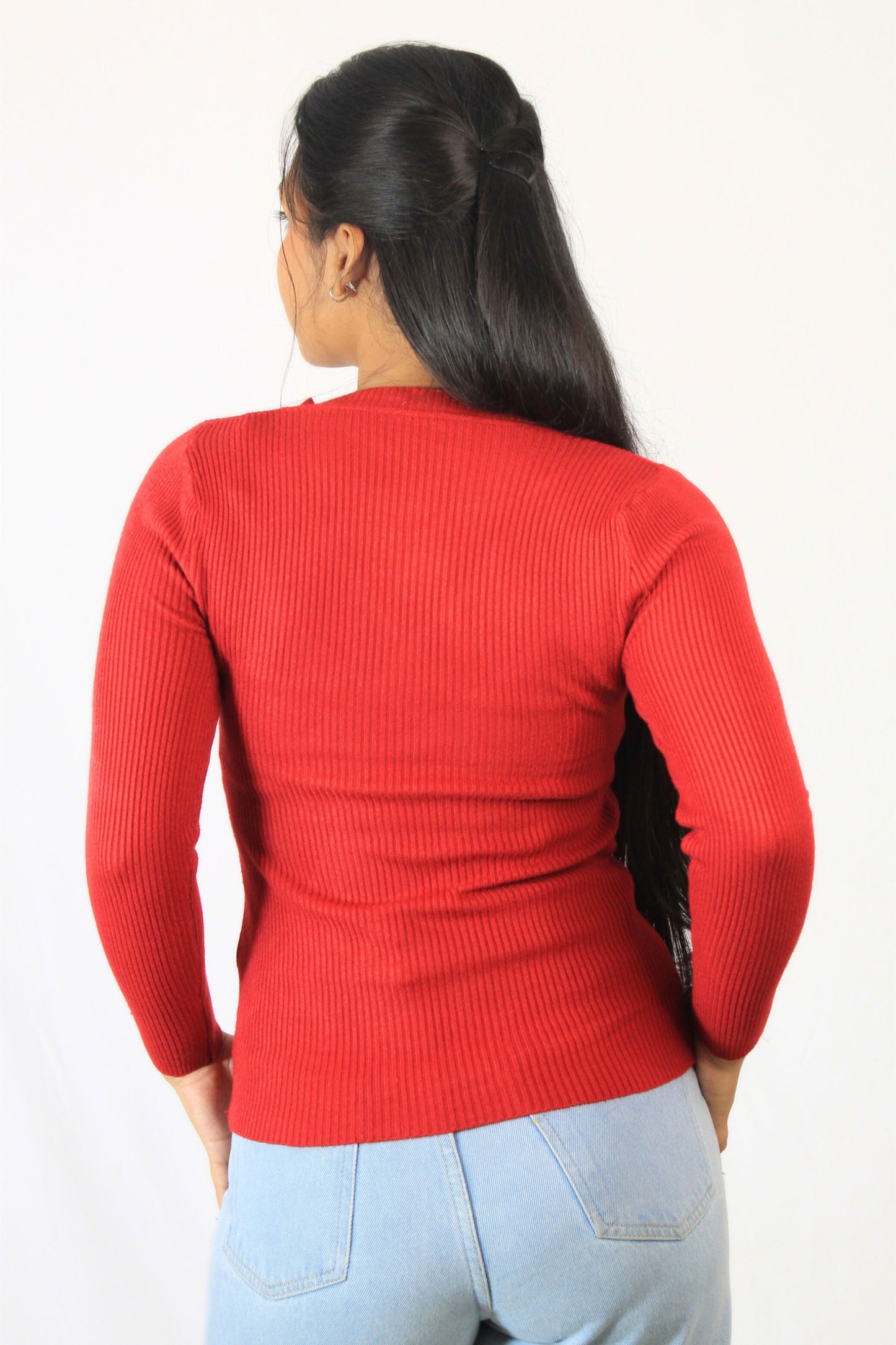 Ribbed Round Top : Red