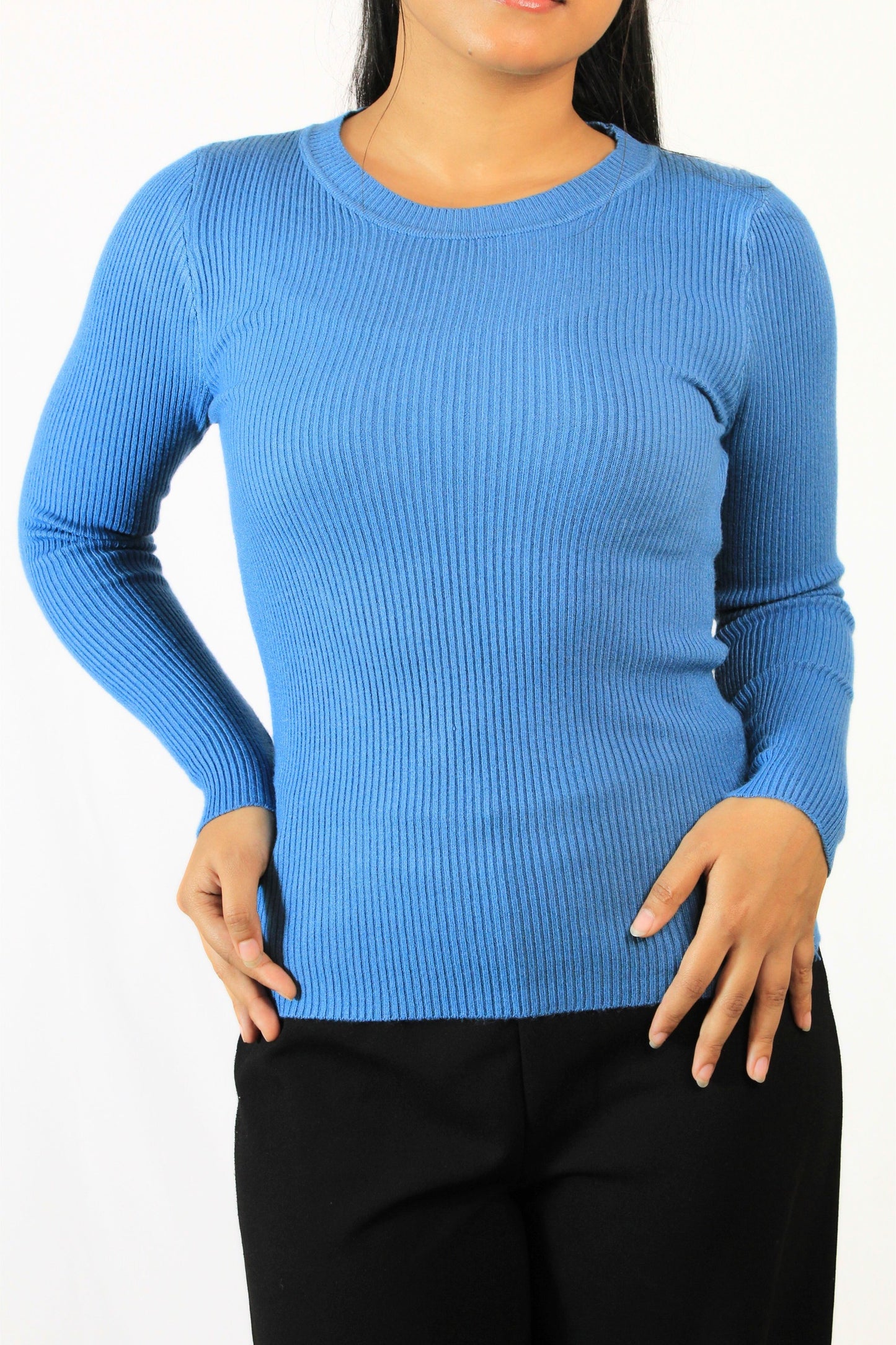 Ribbed Round Top :Blue