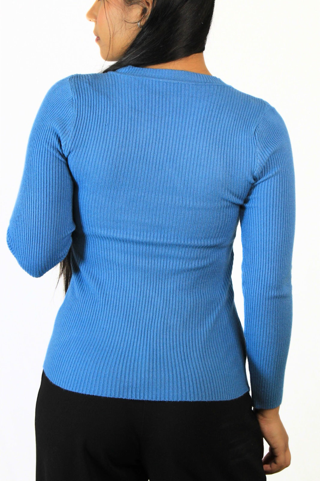 Ribbed Round Top :Blue