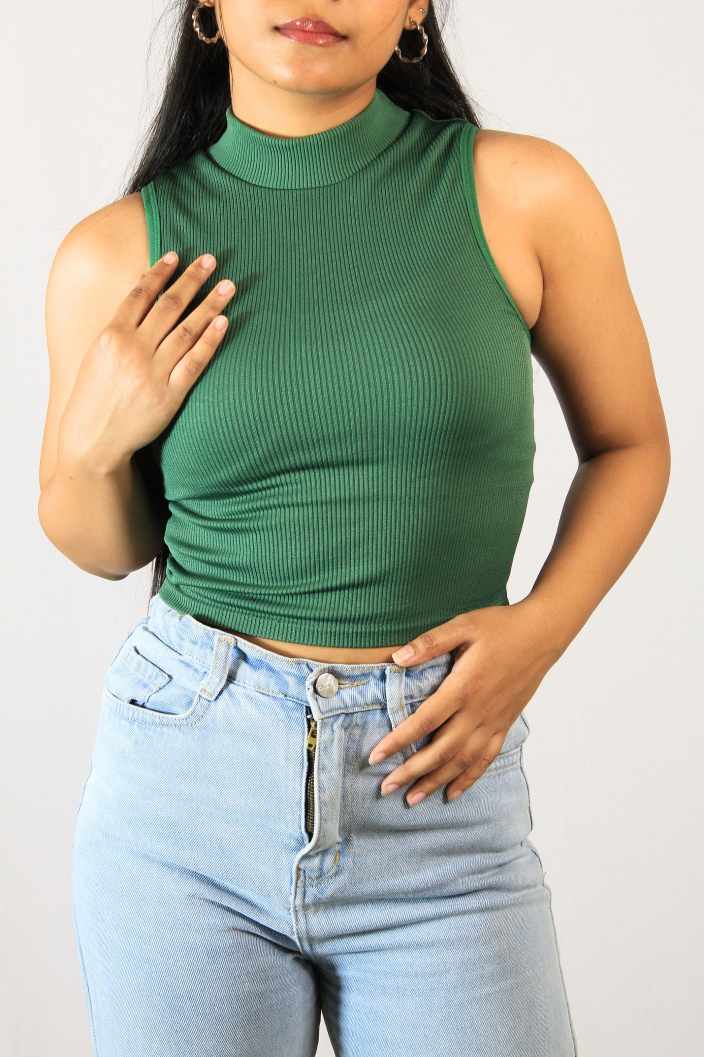 Ribbed Tank Top : Green