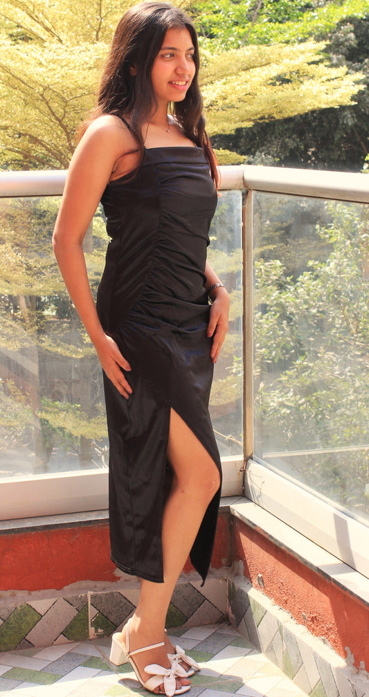 Cawl Slip Dress : BLACK