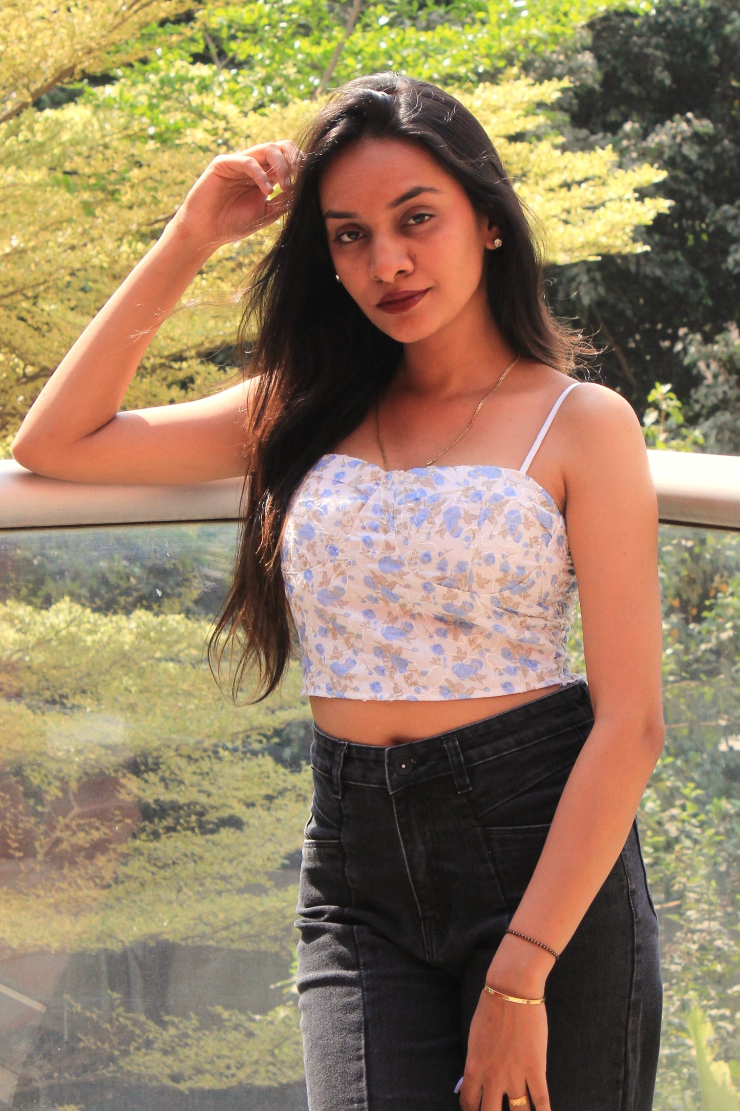 White Floral Top
