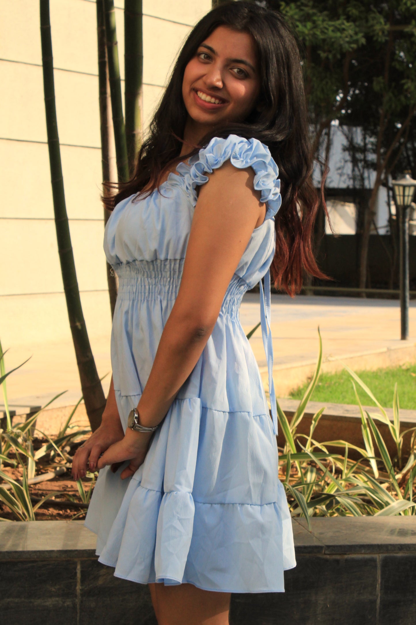 Tierd Tube Dress : Blue