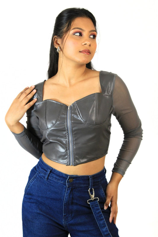 Leather Zip Top